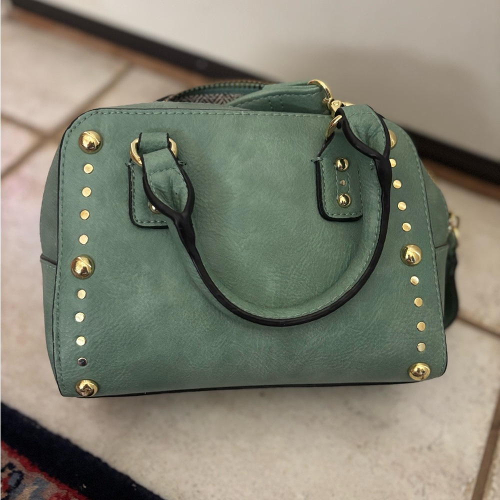 Green Studded Handbag
